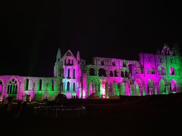 The lights made the Abbey look even more dramatic.
