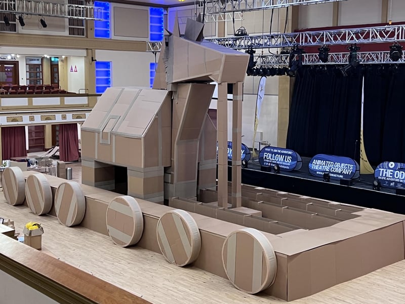 Over 180 volunteer makers brought The Trojan horse to life as a gigantic cardboard sculpture, alongside a festival of free family activities in Bridlington Spa.