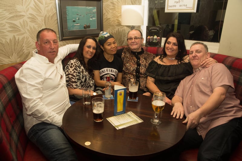 Doncaster friends Kev, Shelly, Ollie, Boe, Karys and John enjoying themselves in The Dickens Bar & Inn.