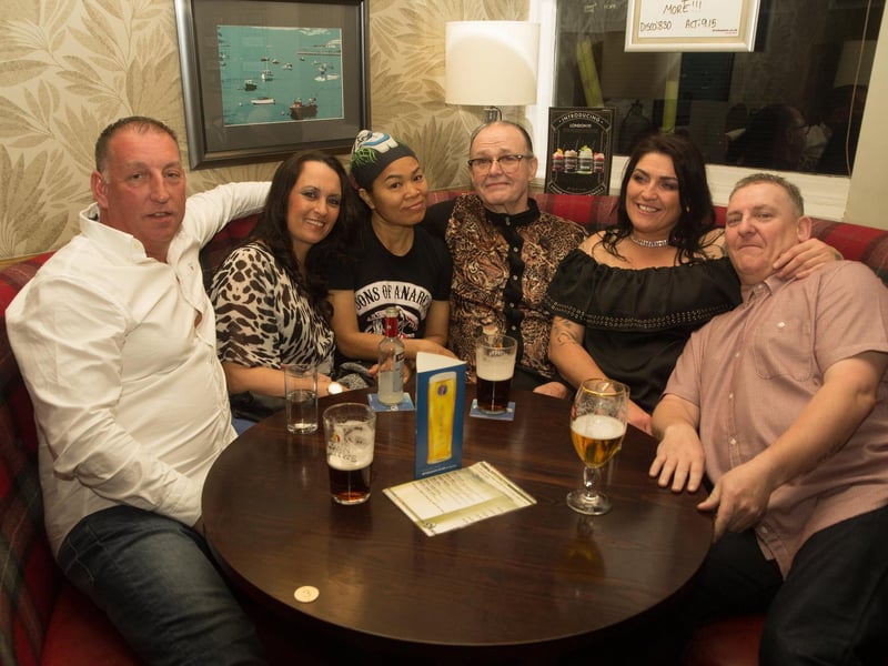 Doncaster friends Kev, Shelly, Ollie, Boe, Karys and John enjoying themselves in The Dickens Bar & Inn.