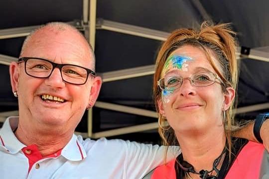 Organiser Danielle Reed with Rob Scott of Yorkshire Air Ambulance.