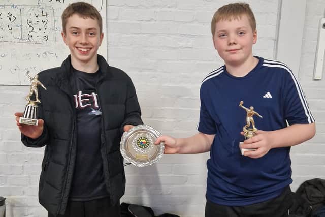 Rising stars show off their trophies at the Whitby Table Tennis Club event.
