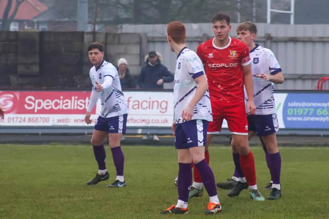Action from Bridlington Town 1 Bishop Auckland 3. Photo by Ewan Cameron
