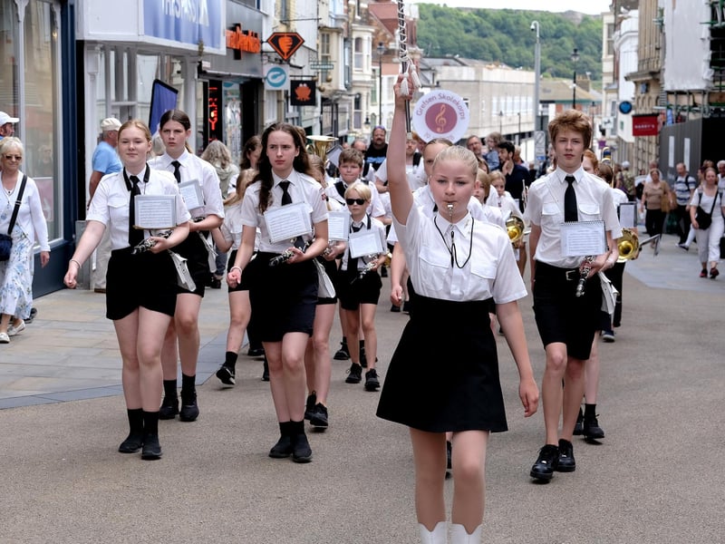 Grefsen Skolekorps from Oslo parade in the town centre