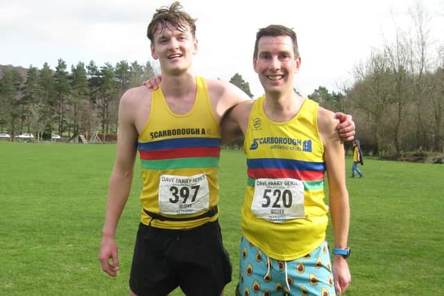 Harry Butterworth, left, won the Eskdale Eureka, with Scarborough AC teammate Daniel Bateson second.