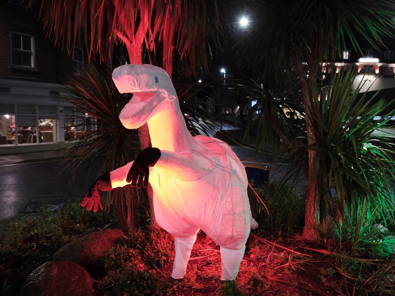 Dinos on the roundabout!