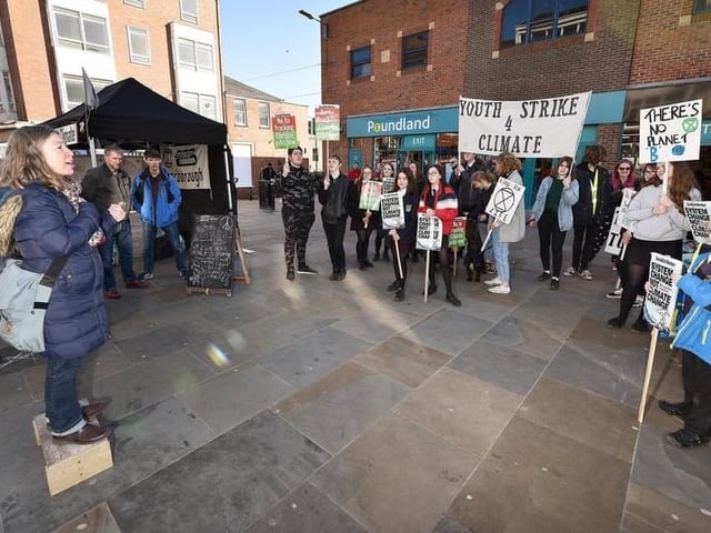 A student climate change protest in July 2019.