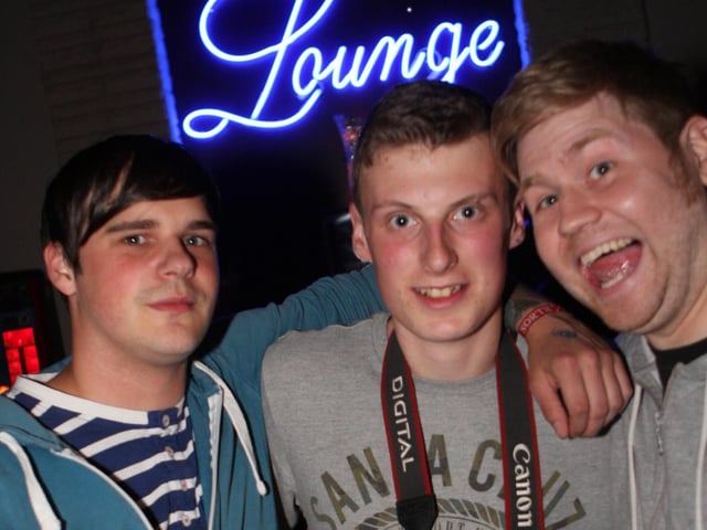 Nick, Joe and Miller at Drop the Bomb in Blue Lounge