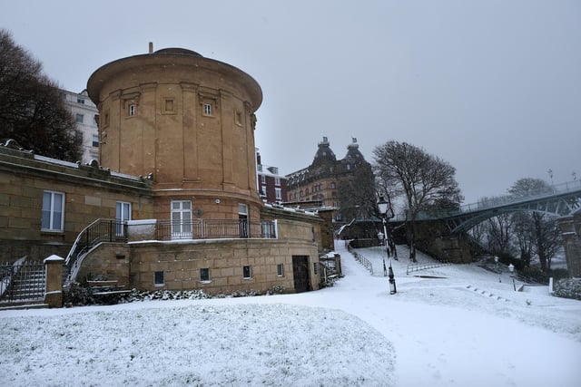 The Rotunda area covered in snow