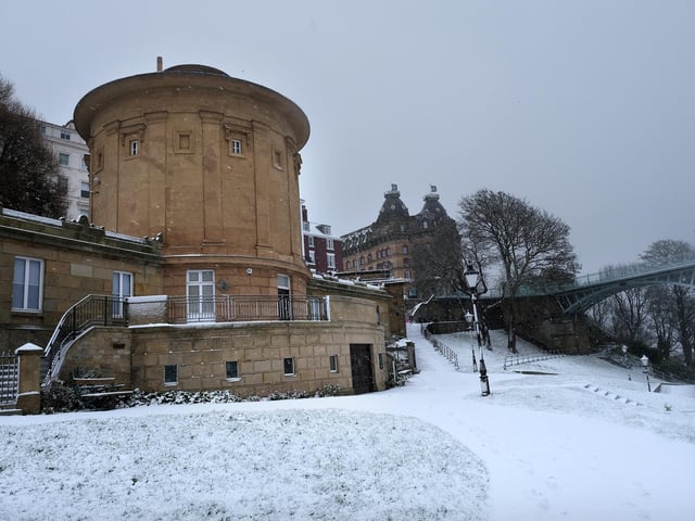 The Rotunda area covered in snow