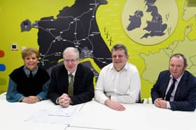 From left, Cllr Anne Handley, Patrick McLoughlin, Martin Tugwell, Cllr Paul West. Picture: East Riding of Yorkshire Council.
