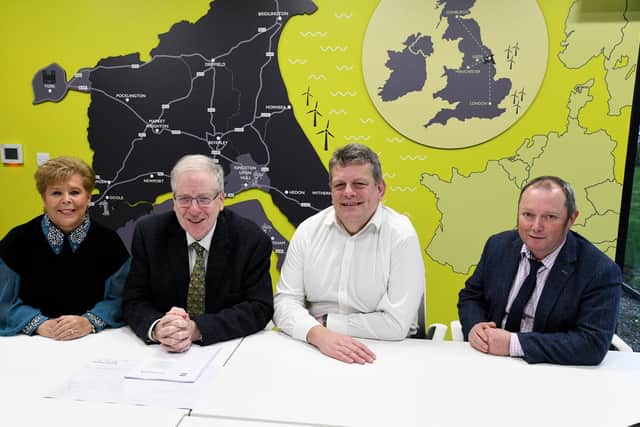 From left, Cllr Anne Handley, Patrick McLoughlin, Martin Tugwell, Cllr Paul West. Picture: East Riding of Yorkshire Council.