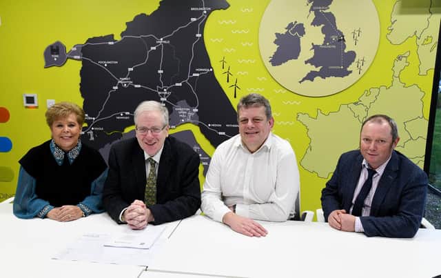 From left, Cllr Anne Handley, Patrick McLoughlin, Martin Tugwell, Cllr Paul West. Picture: East Riding of Yorkshire Council.