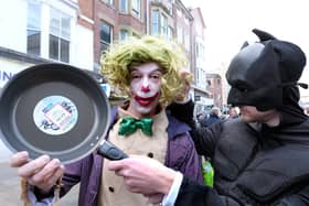 Boyes' Batman and the Joker win the races.