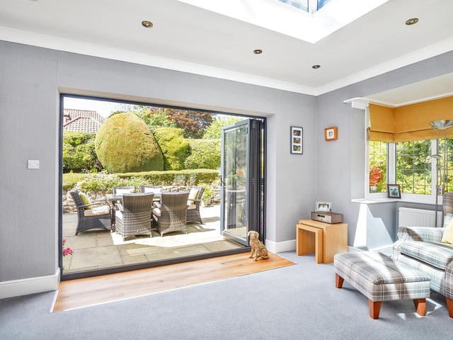 A perfect patio space for entertaining as the house interior opens out to the gardens.