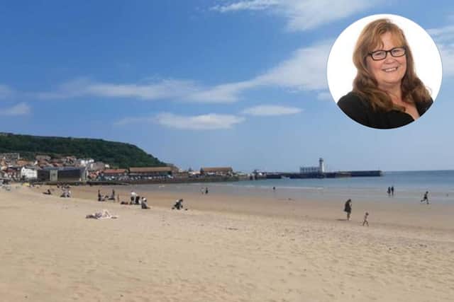 Scarborough South Bay (picture: Anttoni Numminen) and, inset: Coun Liz Colling, NYC.