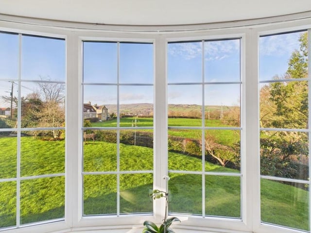 The scenic outlook from the lounge bay window.
