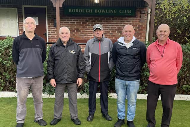 From left, Peter Harvey, Ian Hadden, Peter Hodgson, Andy Webb and Barrie Watson