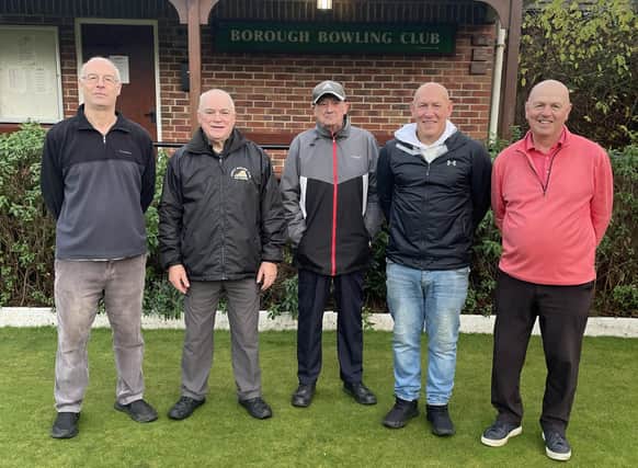 From left, Peter Harvey, Ian Hadden, Peter Hodgson, Andy Webb and Barrie Watson