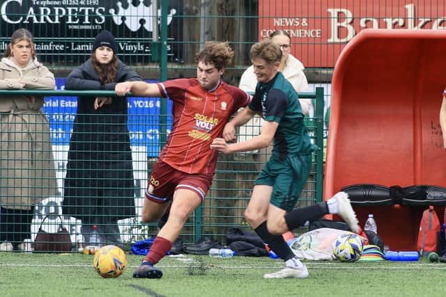 Newby take on Brid Rovers Reserves (maroon kit). Photos by TCF Photography