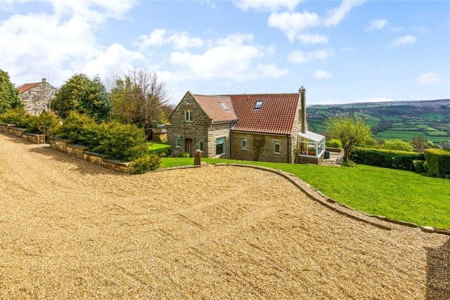 Looking down over the stone built property.