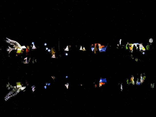 The Animated Objects creations lit up Peasholm Park