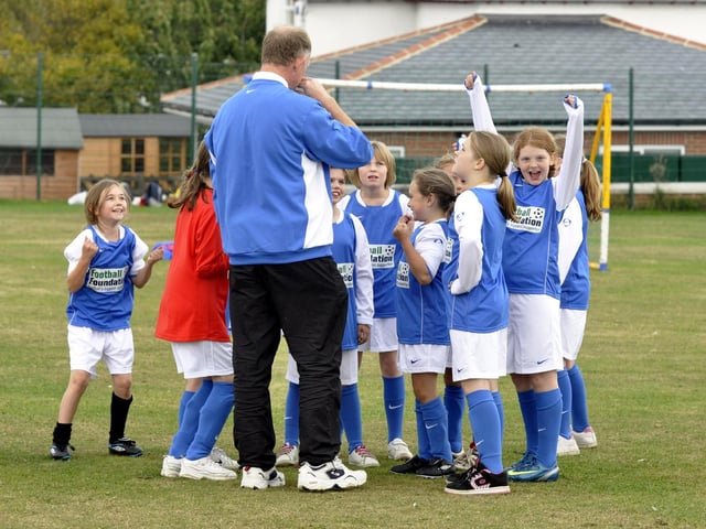 Primary schools girls soccer tournament at Stakesby School - Sleights discover they won their last match.
w094107g