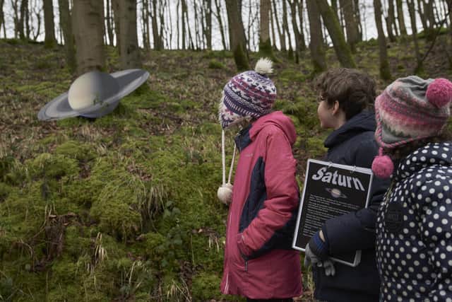 Children enjoying a Planet Trail at the Dark Skies Festival 2020.
picture: Garry Cook.