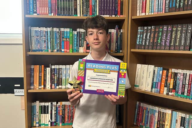 Cameron has won the award for 'Most Effort on Reading Plus (KS3-4)’.