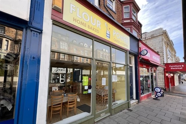 Flour Power is a cafe located in Scarborough and is for sale with Colin Ellis with an asking price of £5,000, with furniture and fixtures included.