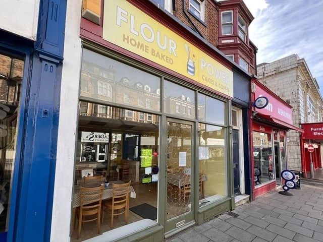 Flour Power is a cafe located in Scarborough and is for sale with Colin Ellis with an asking price of £5,000, with furniture and fixtures included.