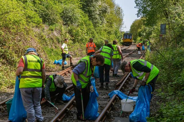 Participants of Weardale Railway’s ‘Big Spring Clean’.