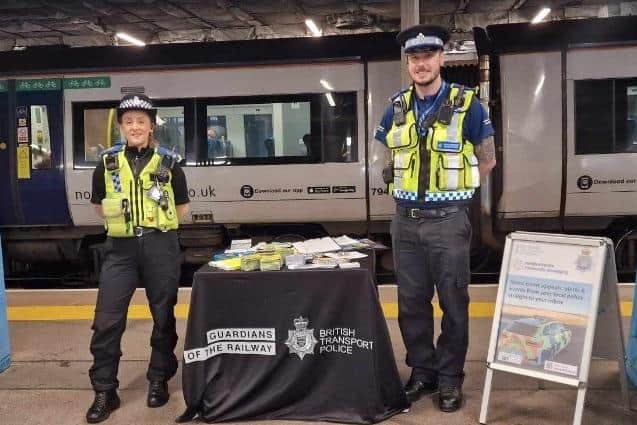 North Yorkshire Police joined British Transport Police at Scarborough Railway Station to speak to commuters about knife crime.