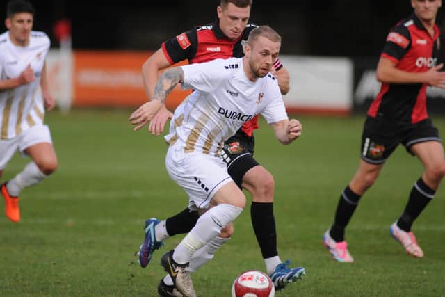 Danny Earl has been sidelined through injury for Brid Town recently. Photo by Dom Taylor