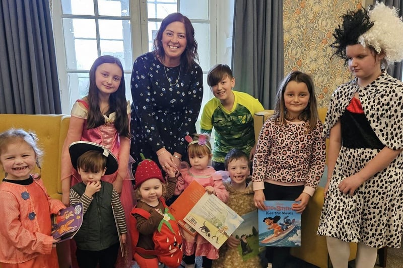 Youngsters from various Scarborough primary schools visit The Hall residential care home in Thornton-le-Dale on World Book Day.