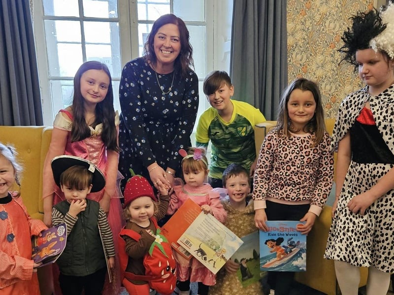Youngsters from various Scarborough primary schools visit The Hall residential care home in Thornton-le-Dale on World Book Day.