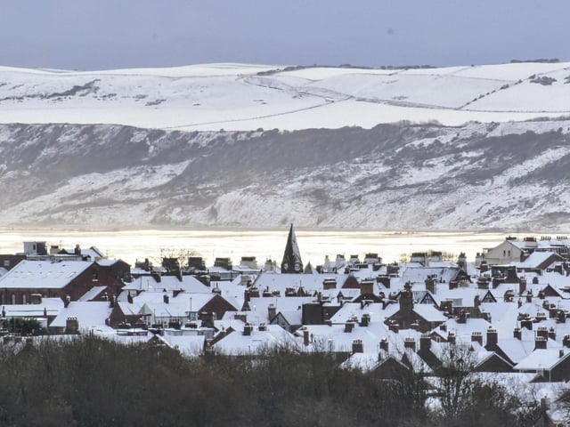 Heather Palmer snapped this great image of snowy rooftops taken from Filey cliff top.