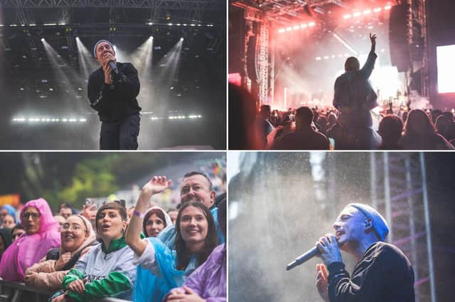 Dermot Kennedy entertains fans on a wet night at Scarborough's Open Air Theatre.