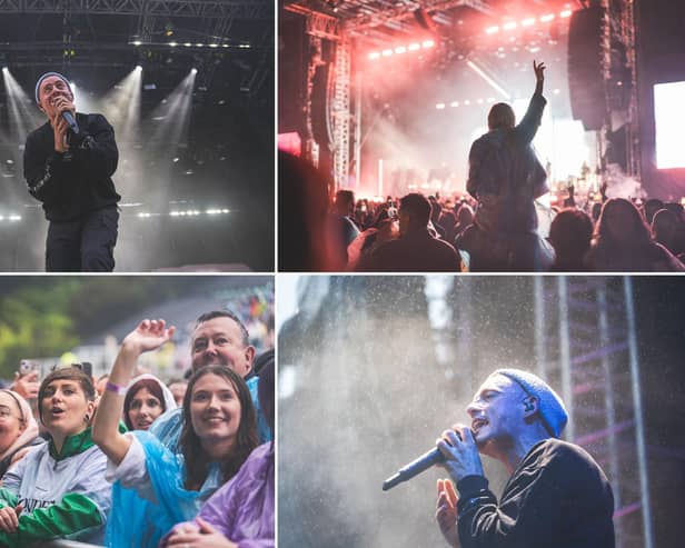 Dermot Kennedy entertains fans on a wet night at Scarborough's Open Air Theatre.
