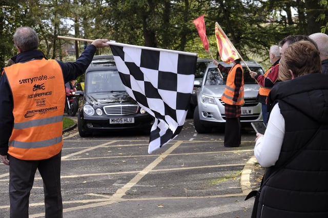 Passing the chequered flag for the final time