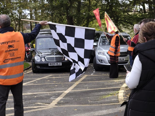 Passing the chequered flag for the final time