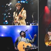 Clockwise from right: Bryan Adams, Richard Ashcroft and Nile Rodgers at Dalby Forest.