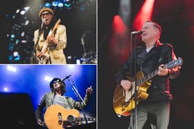 Clockwise from right: Bryan Adams, Richard Ashcroft and Nile Rodgers at Dalby Forest.