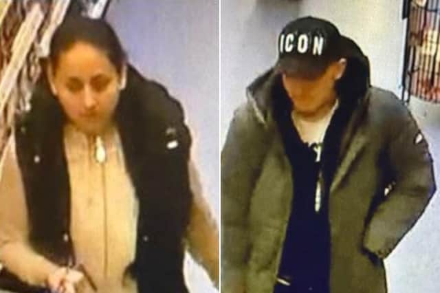 Police have issued CCTV images of two people they would like to speak to following the theft