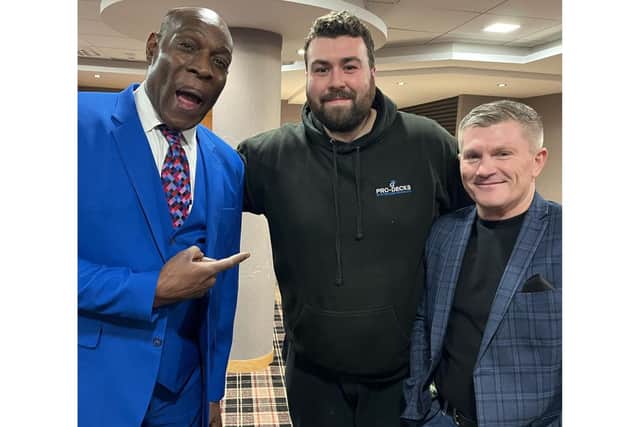 Frank Bruno (Left), Ricky Hatton (Right) and Shane Green (Centre) are getting ready for the exciting boxing themed event at Bridlington Spa.