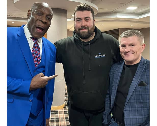 Frank Bruno (Left), Ricky Hatton (Right) and Shane Green (Centre) are getting ready for the exciting boxing themed event at Bridlington Spa.