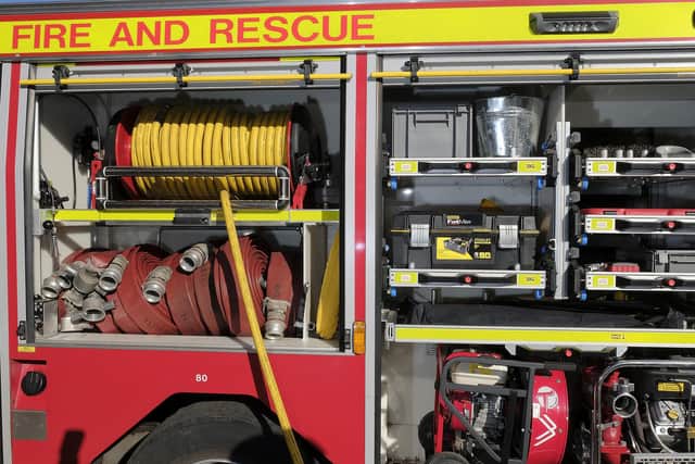 FIre crews helped ambulance staff after a man fell from a wall in Scarborough
