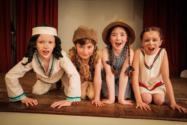 Young Danby Players during rehearsals for Annie Get Your Gun - Photo: Ceri Oakes.