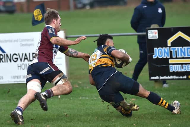 Scarborough skipper Drew Govier scored their second try at Percy Park