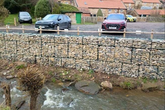 Proposed gabion fill material for Sandsend Beck road repairs. Image courtesy of applicant.